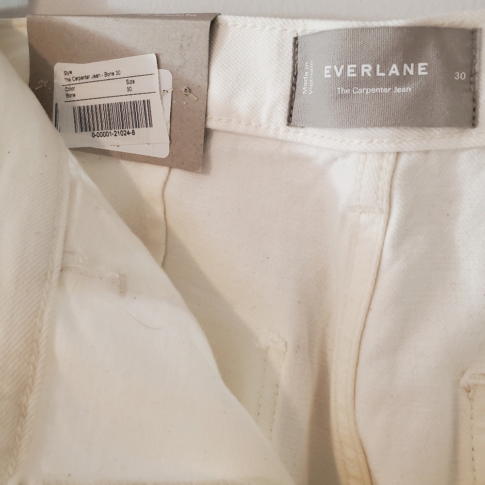 NWT Everlane The Carpenter Jean Relaxed Wide Leg Patch Pockets In Bone Size 30 - Picture 3 of 16